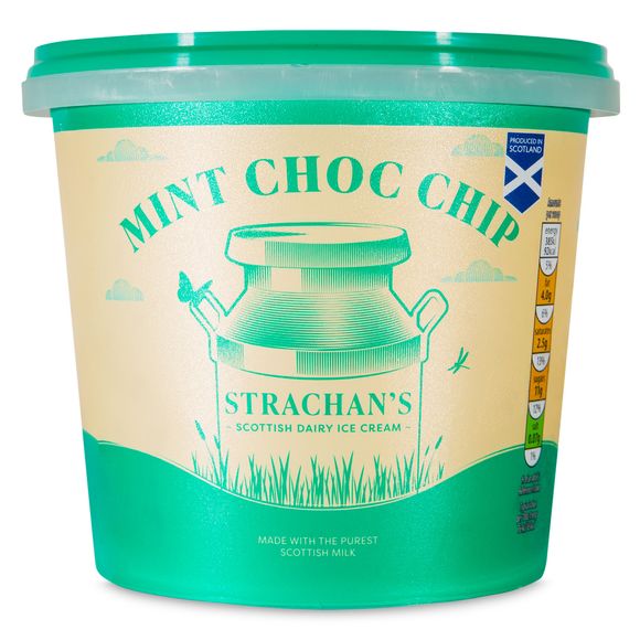 Strachan's Scottish Dairy Mint Choc Chip Ice Cream 1l